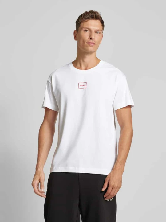 Zdjęcie produktu T-shirt z nadrukiem z logo model ‘Laze’ Hugo Biały