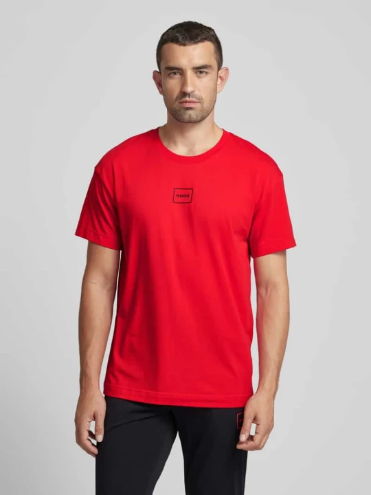 Zdjęcie produktu T-shirt z nadrukiem z logo model ‘Laze’ Hugo Czerwony