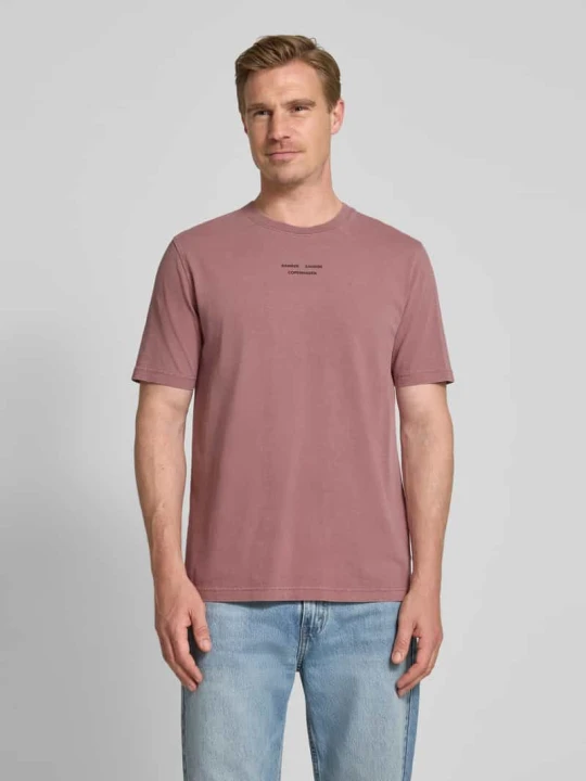 Zdjęcie produktu T-shirt z nadrukiem z logo model ‘MARCUS’ Samsøe Samsøe Czerwony melanż