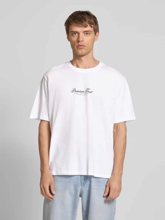 Zdjęcie produktu T-shirt z nadrukiem z logo model ‘MARINA’ Jack&Jones Biały