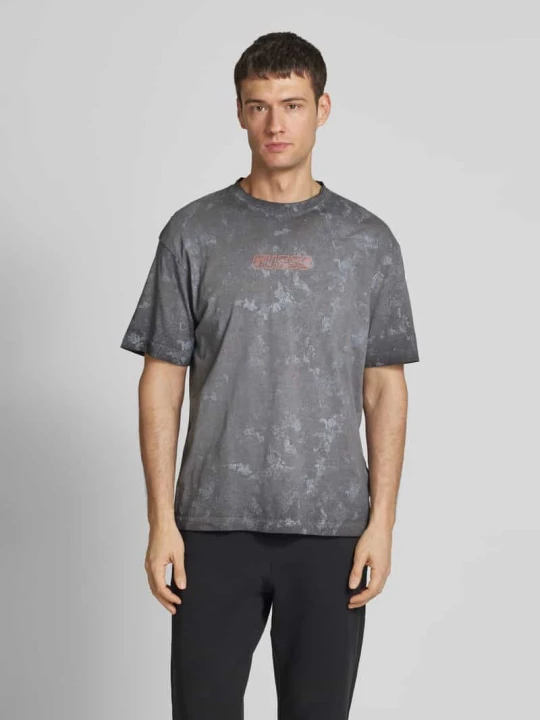 Zdjęcie produktu T-shirt z nadrukiem z logo model ‘MUSCARI’ Guess Czarny