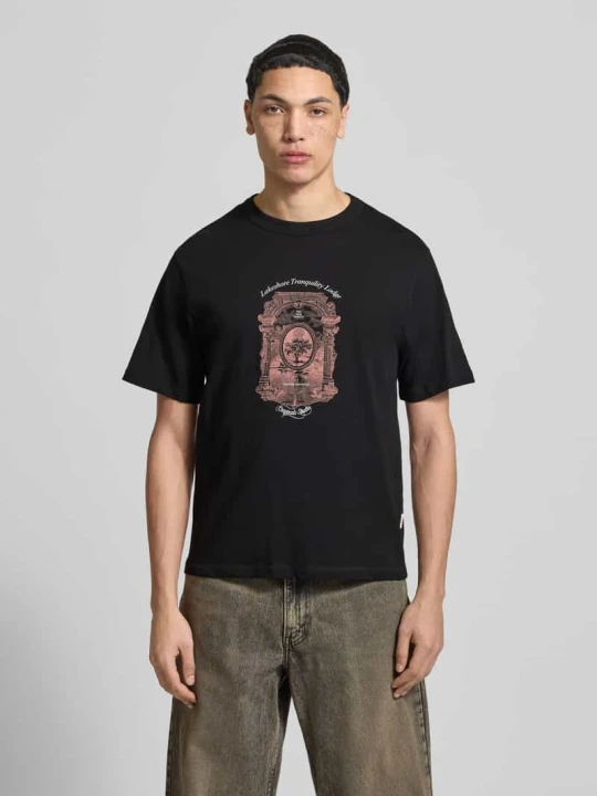 Zdjęcie produktu T-shirt z nadrukiem z logo Model 'NIAGARA' Jack&Jones Czarny