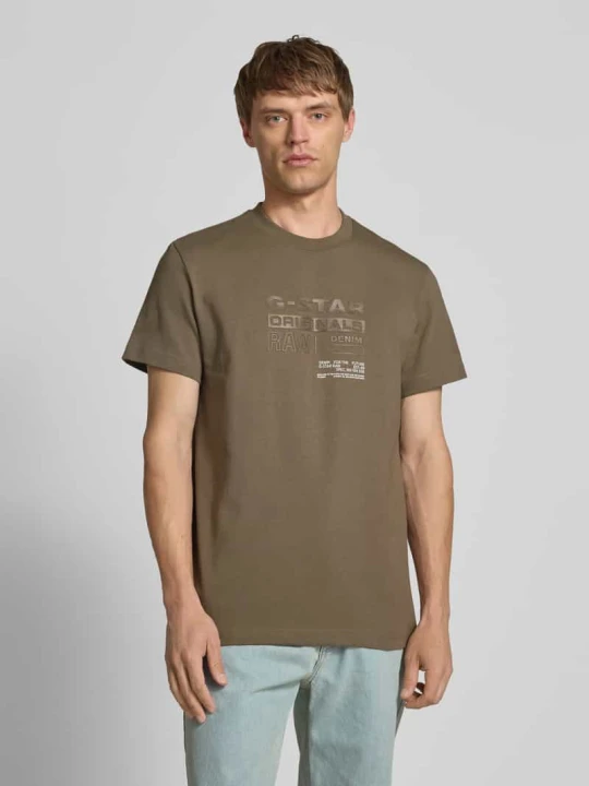 Zdjęcie produktu T-shirt z nadrukiem z logo model ‘Originals’ G-Star Raw Błotnisty