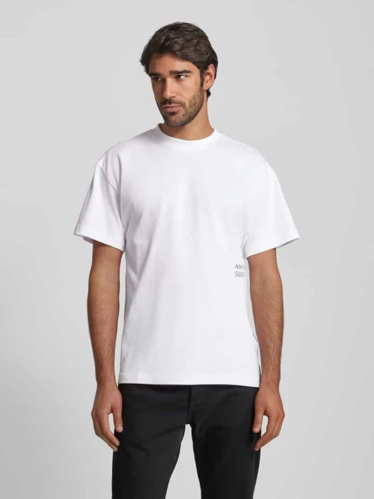 Zdjęcie produktu T-shirt z nadrukiem z logo model ‘RAVI’ ANNARR Biały