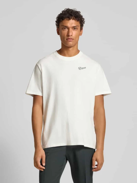 Zdjęcie produktu T-shirt z nadrukiem z logo model ‘SABONS DE POMPEII’ Złamany biały