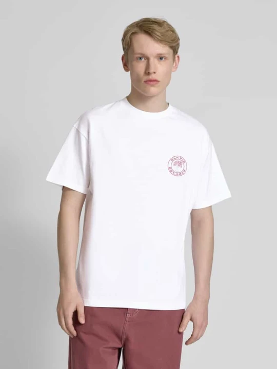 Zdjęcie produktu T-shirt z nadrukiem z logo model ‘SOURCE’ BLKVIS Biały