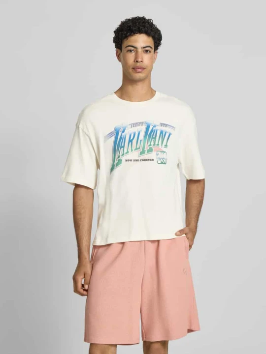 Zdjęcie produktu t-shirt z nadrukiem z logo model 'Sport Gradient' Karl Kani Biały