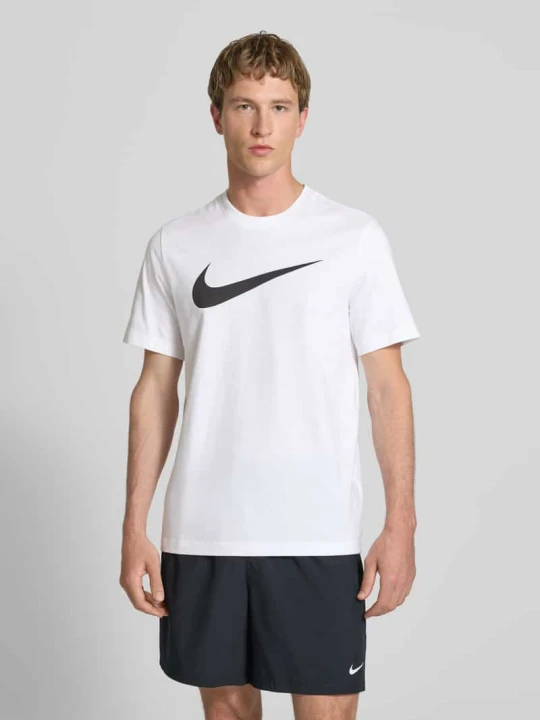 Zdjęcie produktu t-shirt z nadrukiem z logo model 'Swoosh' Nike Biały