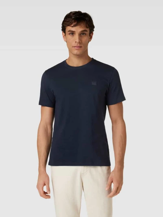 Zdjęcie produktu T-shirt z nadrukiem z logo model ‘Tales’ Boss Granatowy