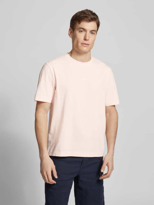 Zdjęcie produktu T-shirt z nadrukiem z logo model ‘TCHUP’ Boss Różowy