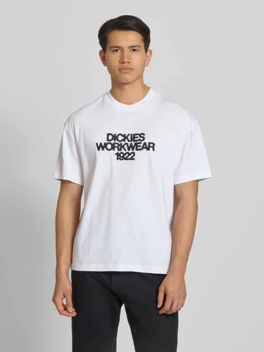 Zdjęcie produktu t-shirt z nadrukiem z logo model 'TORREY' Dickies Biały