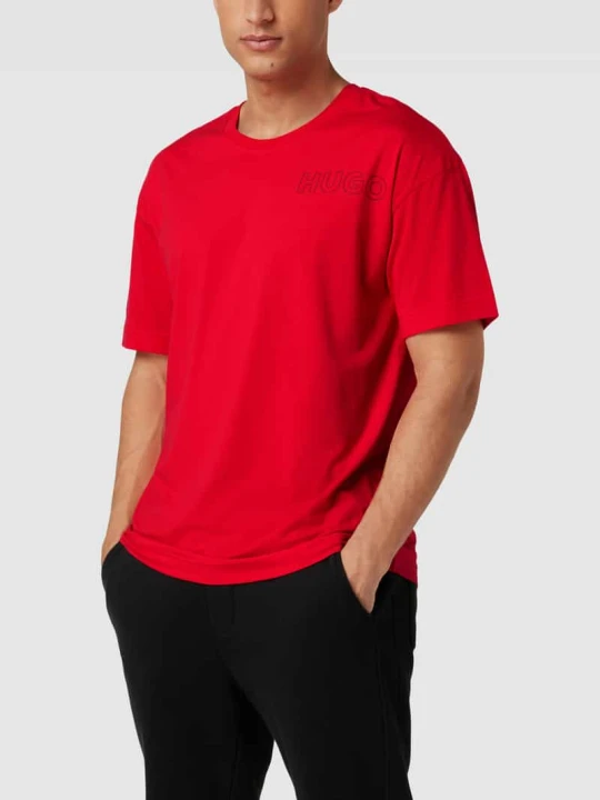 Zdjęcie produktu T-shirt z nadrukiem z logo Model 'Unite' Hugo Czerwony