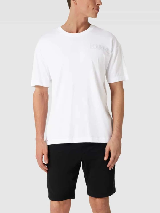 Zdjęcie produktu T-shirt z nadrukiem z logo Model 'Unite' Hugo Złamany biały