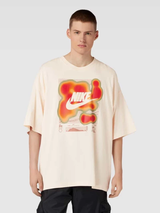 Zdjęcie produktu T-shirt z nadrukiem z logo Nike Morelowy