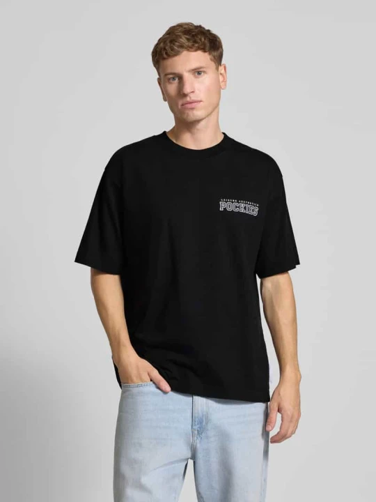 Zdjęcie produktu T-shirt z nadrukiem z logo POCKIES Czarny