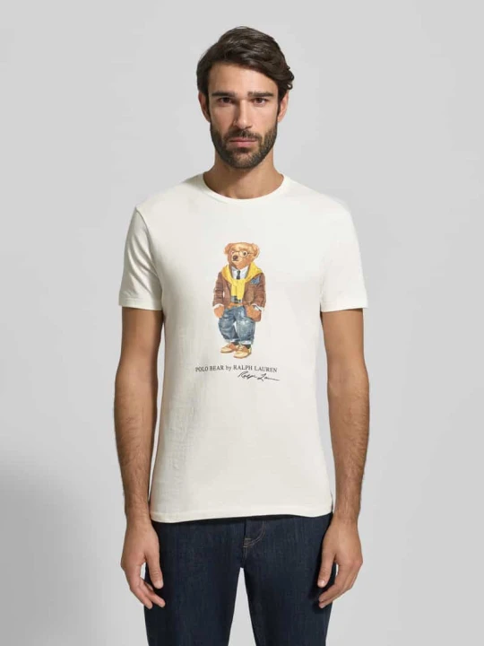 Zdjęcie produktu T-shirt z nadrukiem z logo Polo Ralph Lauren Złamany biały