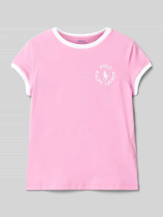 Zdjęcie produktu T-shirt z nadrukiem z logo Polo Ralph Lauren Mocnoróżowy