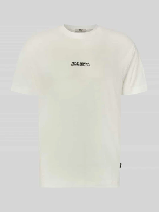 Zdjęcie produktu T-shirt z nadrukiem z logo Replay Złamany biały