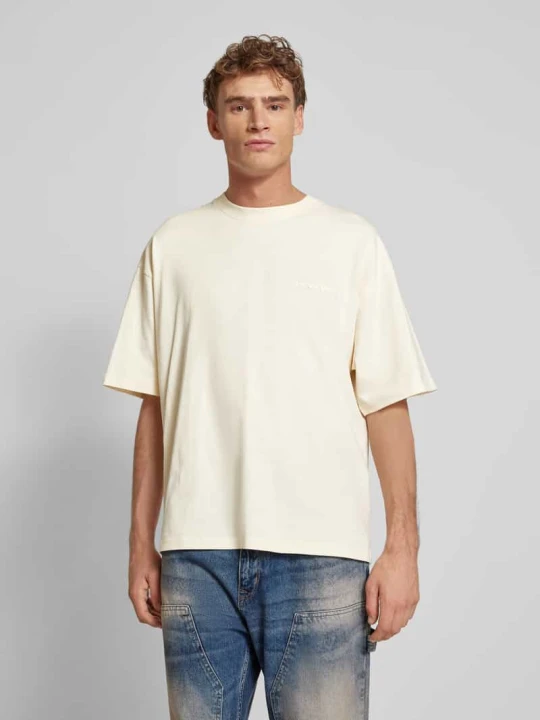 Zdjęcie produktu T-shirt o kroju oversized z nadrukiem z logo REVIEW Écru