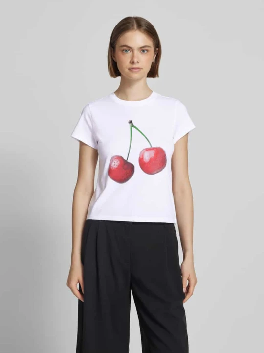 Zdjęcie produktu T-shirt z nadrukiem z logo REVIEW Biały