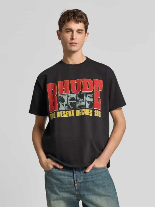 Zdjęcie produktu T-shirt z nadrukiem z logo Rhude Czarny