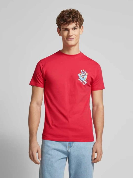 Zdjęcie produktu T-shirt z nadrukiem z logo Santa Cruz Czerwony