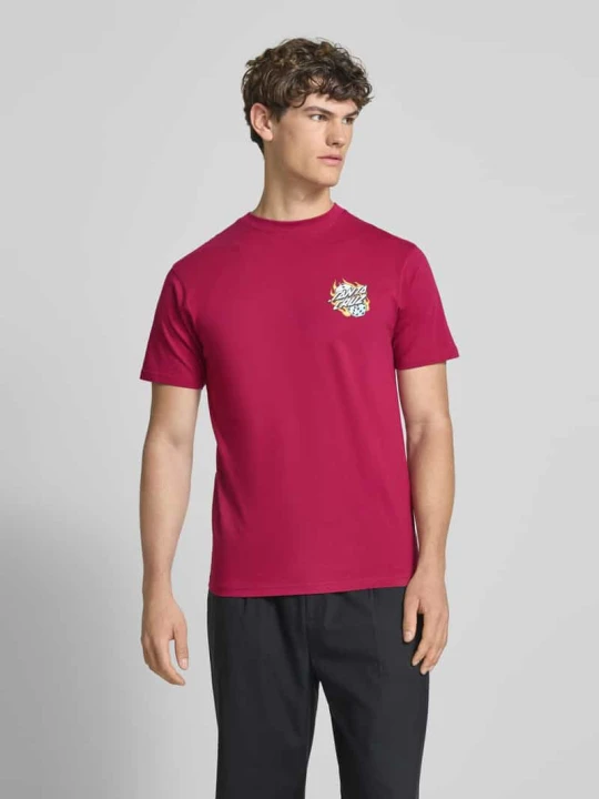 Zdjęcie produktu T-shirt z nadrukiem z logo Santa Cruz Mocnoróżowy