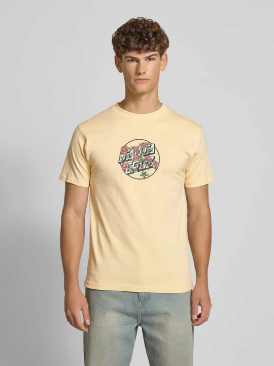 Zdjęcie produktu T-shirt z nadrukiem z logo Santa Cruz Beżowy