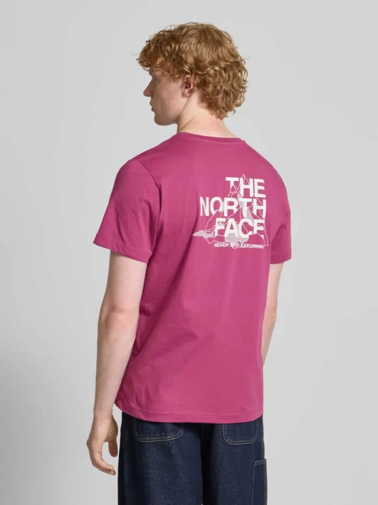Zdjęcie produktu T-shirt z nadrukiem z logo The North Face Bordowy