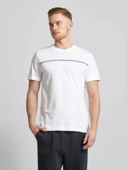Zdjęcie produktu T-shirt z nadrukiem z logo Tom Tailor Biały