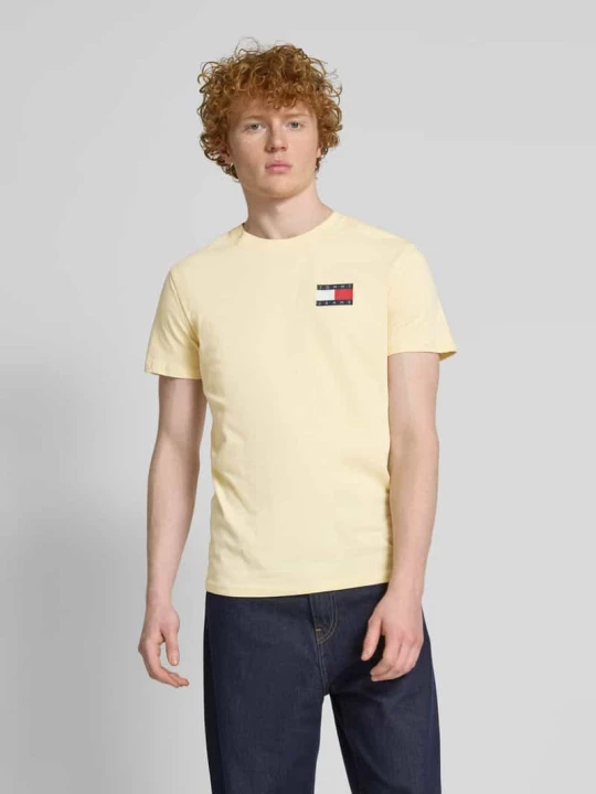 Zdjęcie produktu T-shirt z nadrukiem z logo Tommy Jeans Jasnożółty