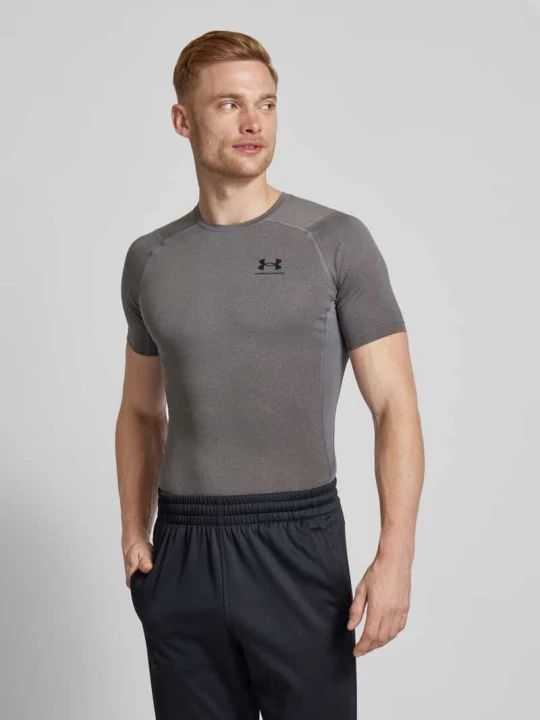 Zdjęcie produktu T-shirt z o kroju slim fit z nadrukiem z logo Under Armour Antracytowy