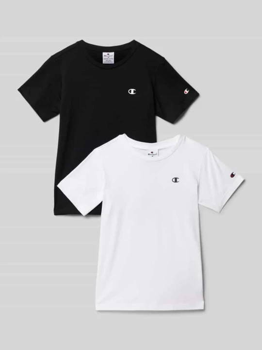 Zdjęcie produktu T-shirt z nadrukiem z logo w zestawie 2 szt. Champion Jasnoszary