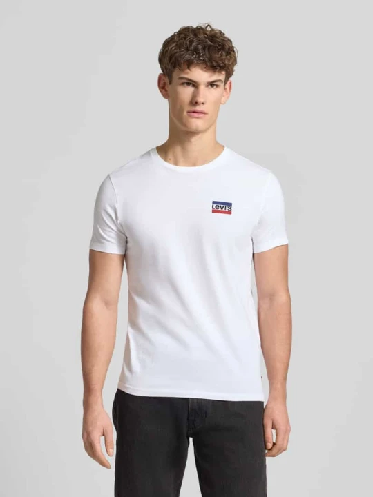 Zdjęcie produktu t-shirt z nadrukiem z logo w zestaw 2 szt. Levi's Ciemnoniebieski