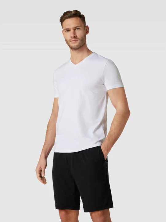 Zdjęcie produktu T-shirt z nadrukiem z logo w zestawie 2 szt. model ‘HUGO-V’ Biały