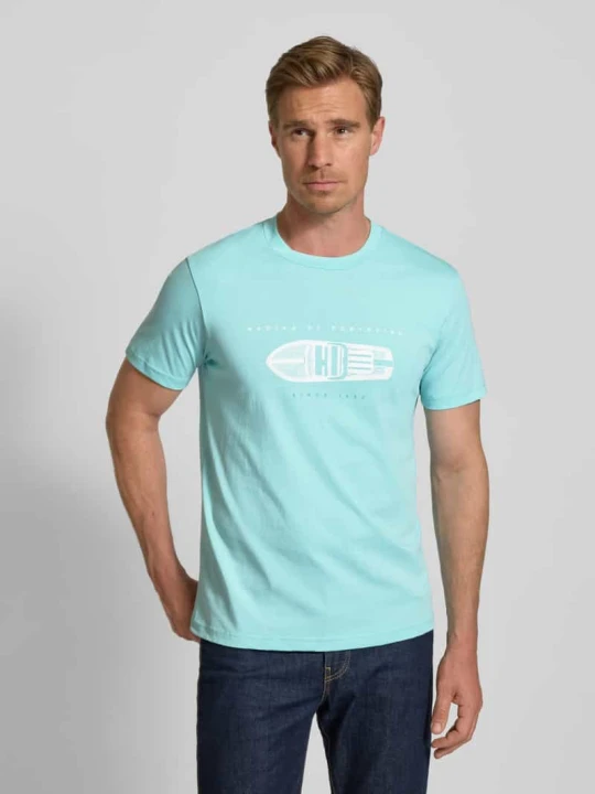 Zdjęcie produktu T-shirt z nadrukiem z logo Zeybra Turkusowy
