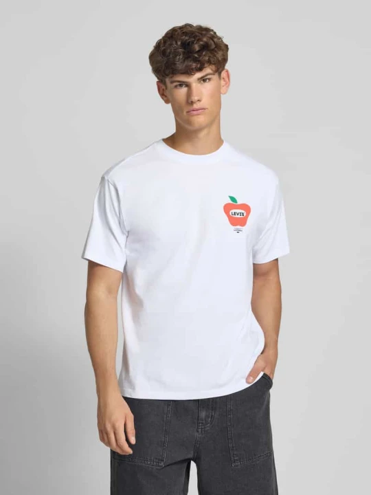 Zdjęcie produktu T-shirt z nadrukiem z motywem i logo Levi's Biały