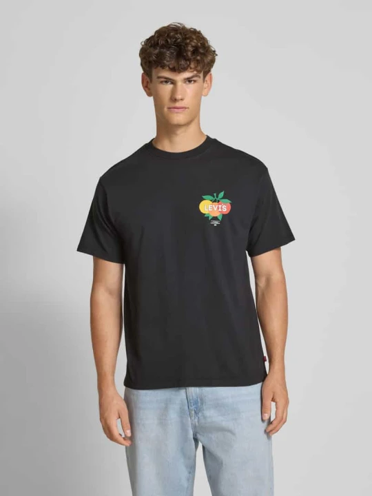Zdjęcie produktu T-shirt z nadrukiem z motywem i logo Levi's Czarny