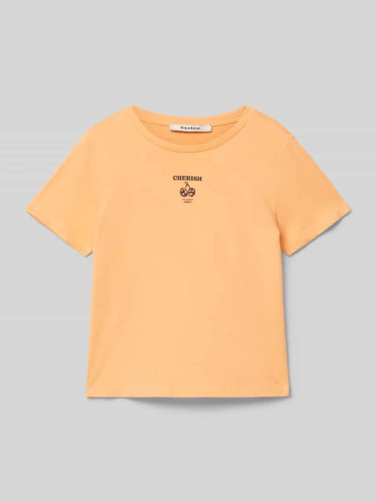 Zdjęcie produktu T-shirt z nadrukiem z motywem i napisem Garcia Morelowy