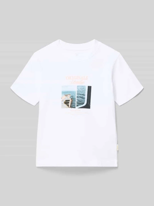 Zdjęcie produktu t-shirt z nadrukiem z motywem i napisem model 'NORREBRO' Jack&Jones Biały