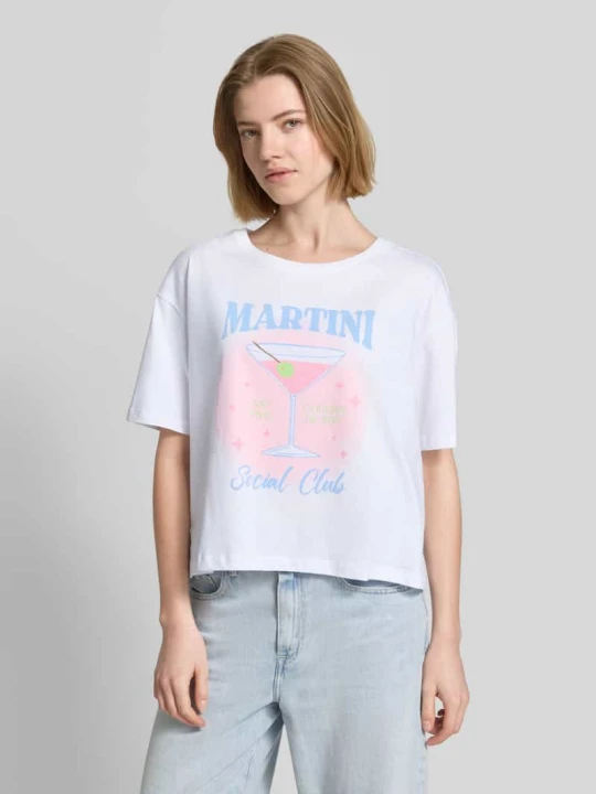 Zdjęcie produktu t-shirt z nadrukiem z motywem i napisem Smith & Soul Biały