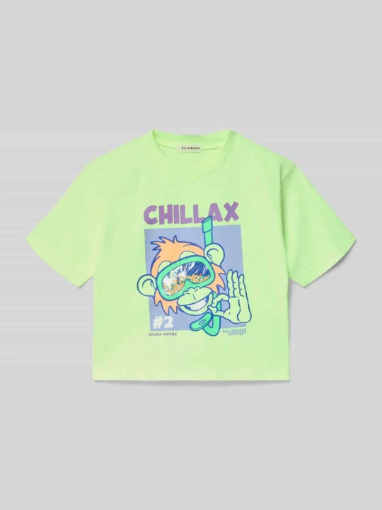 Zdjęcie produktu T-shirt z nadrukiem z motywem i okrągłym dekoltem Billieblush Jasnozielony
