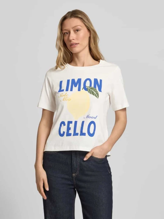 Zdjęcie produktu t-shirt z nadrukiem z motywem i okrągłym dekoltem Christian Berg Écru