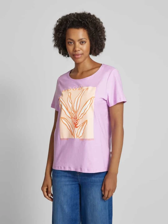 Zdjęcie produktu T-shirt z nadrukiem z motywem model ‘Daliah’ Lieblingsstück Jasnofioletowy