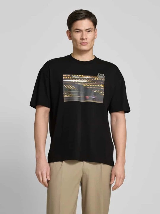 Zdjęcie produktu T-shirt z nadrukiem z motywem model ‘Daveley’ Hugo Czarny