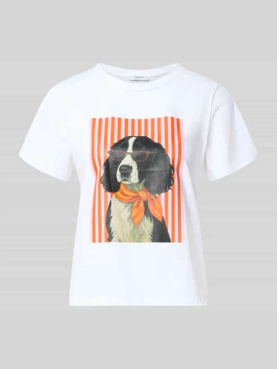 Zdjęcie produktu T-shirt z nadrukiem z motywem model 'Do44g' ZABAIONE Biały