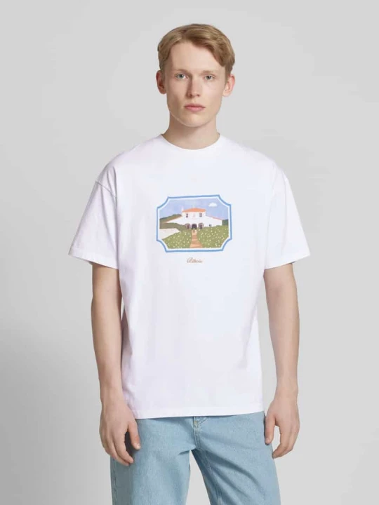 Zdjęcie produktu T-shirt z nadrukiem z motywem model ‘DOMAINE’ BLKVIS Biały