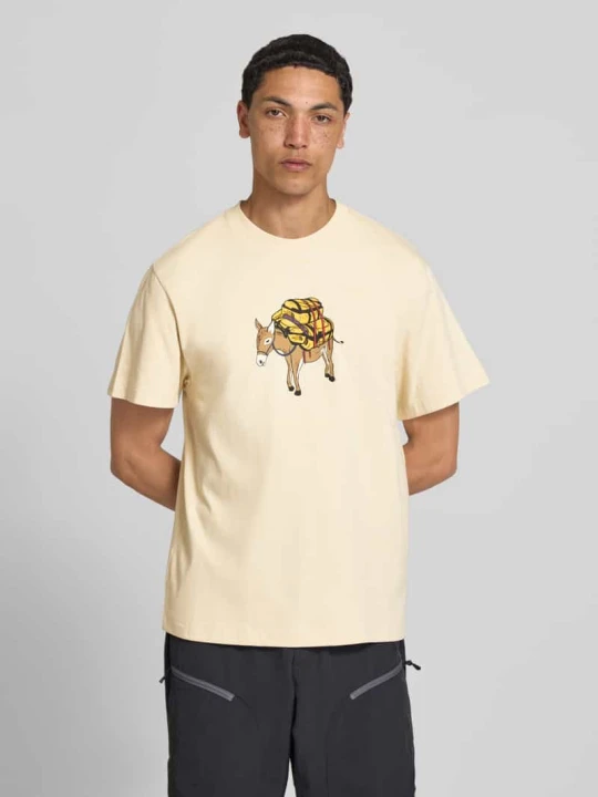 Zdjęcie produktu t-shirt z nadrukiem z motywem model 'DONKEY TAXI' The North Face Złamany biały