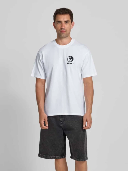 Zdjęcie produktu T-shirt z nadrukiem z motywem model ‘HIGH BEAR’ Edwin Biały
