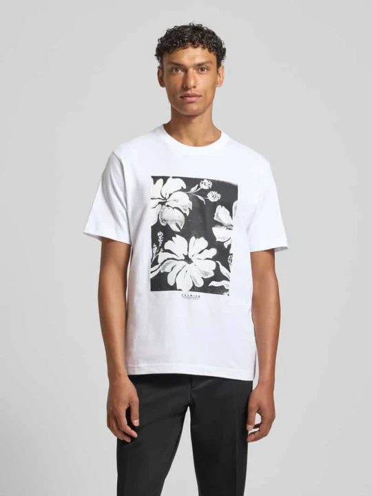 Zdjęcie produktu T-shirt z nadrukiem z motywem model 'LUCAS' Jack&Jones Biały